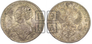 1 рубль 1725 года СПБ (Портрет влево, Петербургский тип, СПБ в начале круговой надписи лицевой стороны)
