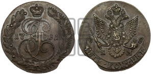 5 копеек 1781 года КМ (КМ, Сузунский монетный двор)