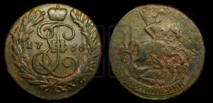 2 копейки 1766 года ММ (ММ, Красный  монетный двор)