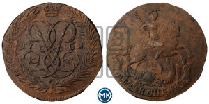 2 копейки 1761 года (гурт сетчатый)