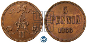 5 пенни 1866 года