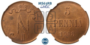 5 пенни 1908 года