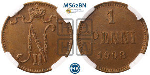 1 пенни 1908 года
