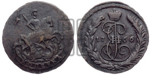1 копейка 1766 года ММ (ММ или без букв, Красный  монетный двор)