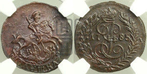 Полушка 1785 года КМ (КМ, Сузунский монетный двор)