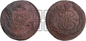 5 копеек 1766 года ММ (ММ, Красный  монетный двор)