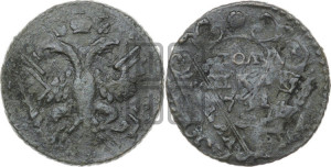 Полушка 1731 года (крест державы узорчатый)