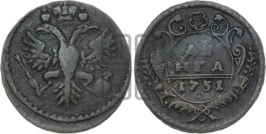 Денга 1731 года (крест державы узорчатый)