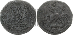 2 копейки 1758 года (гурт сетчатый)