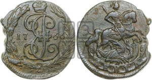 Денга 1766 года ЕМ (ЕМ, Екатеринбургский монетный двор)