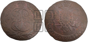 5 копеек 1766 года ММ (ММ, Красный  монетный двор)