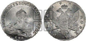 1 рубль 1755 года СПБ / Я I (СПБ, портрет работы Скотта)