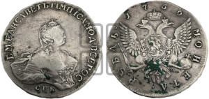 1 рубль 1756 года СПБ / I M (СПБ, портрет работы Скотта)