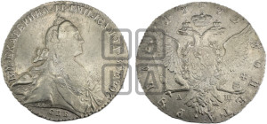 1 рубль 1772 года СПБ/АШ ( СПБ, без шарфа на шее)