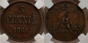 5 пенни 1866 года