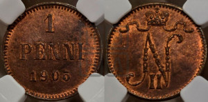 1 пенни 1905 года