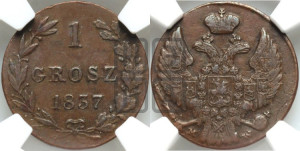 1 грош 1837 года МW