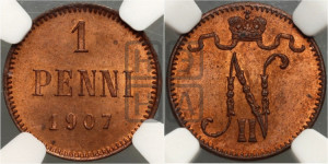 1 пенни 1907 года