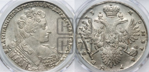 1 рубль 1733 года (без броши на груди, разновидности не отмеченные редкостью)