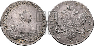 1 рубль 1755 года СПБ / I M (СПБ, портрет работы Скотта)