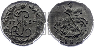 Денга 1784 года КМ (КМ, Сузунский монетный двор)