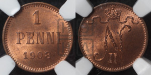1 пенни 1908 года