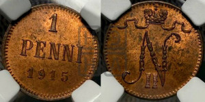 1 пенни 1915 года