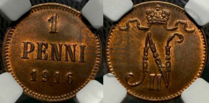 1 пенни 1916 года