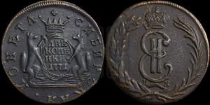 2 копейки 1771 года КМ (для Сибири)