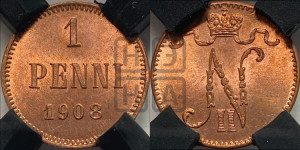 1 пенни 1908 года