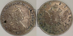 Полуполтинник  1785 года СПБ/ЯА (новый тип)