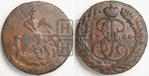 2 копейки 1766 года ММ (ММ, Красный  монетный двор)