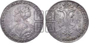 Полтина 1726 года (Портрет влево, бюст внутри надписи)