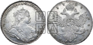 1 рубль 1738 года (петербургский тип, без СПБ, московский орел)