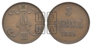 5 пенни 1889 года