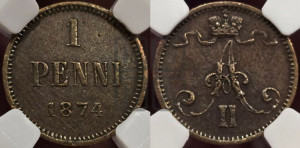 Пенни 1874 года