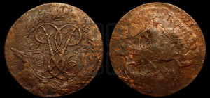 2 копейки 1757 года (гурт сетчатый)