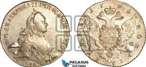 1 рубль 1764 года СПБ / ЯI (с шарфом на шее)