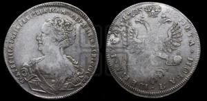 1 рубль 1725 года СП-Б (Портрет влево, Петербургский тип, знак двора СПБ под орлом)
