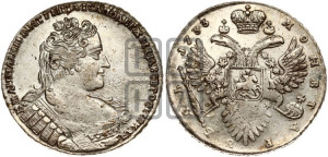 1 рубль 1733 года (без броши на груди, разновидности не отмеченные редкостью)