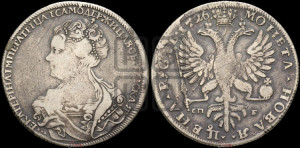 1 рубль 1726 года СП-Б (Портрет влево, Петербургский тип, знак двора СПБ под орлом)
