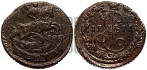 Денга 1771 года ЕМ (ЕМ, Екатеринбургский монетный двор)