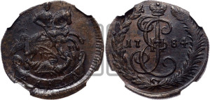 Денга 1784 года КМ (КМ, Сузунский монетный двор)