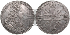 1 рубль 1727 года (московский тип, гурт надпись)