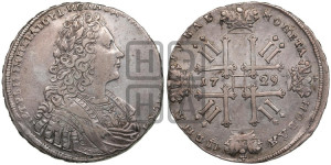 1 рубль 1729 года (голова внутри надписи, со звездой на груди, без лент и банта)