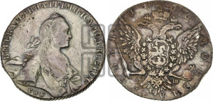 1 рубль 1766 года СПБ/АШ ( СПБ, без шарфа на шее)