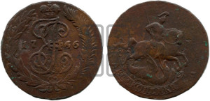 2 копейки 1766 года СПМ (СПМ, Санкт-Петербургский монетный двор)
