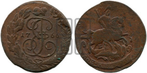 2 копейки 1766 года ЕМ (ЕМ, Екатеринбургский монетный двор)