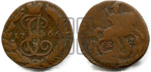 Полушка 1766 года ЕМ (ЕМ, Екатеринбургский монетный двор)