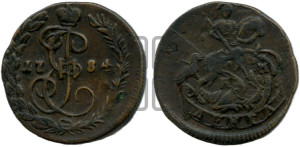 Денга 1784 года КМ (КМ, Сузунский монетный двор)